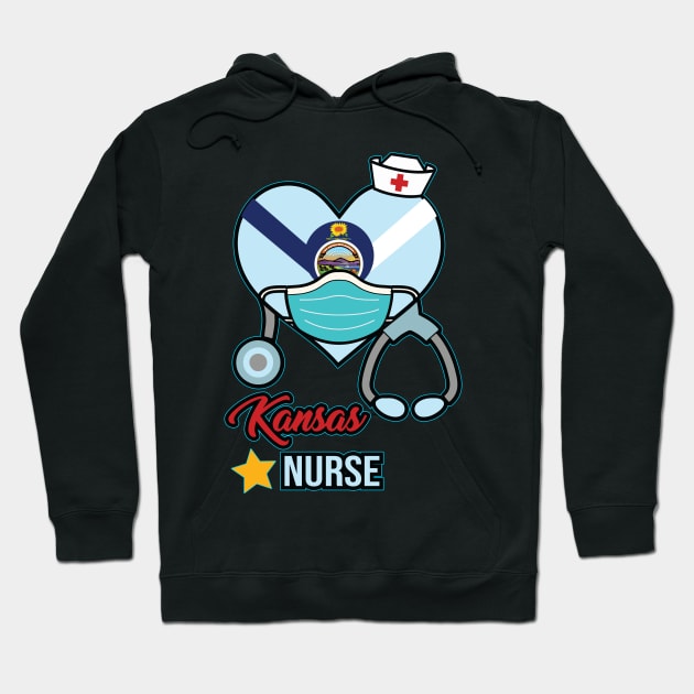 Kansas Nurse  - Love RN LPN CNA State Nursing Gift Hoodie by ScottsRed